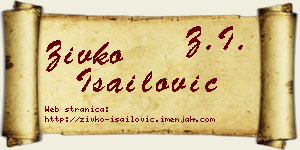 Živko Isailović vizit kartica